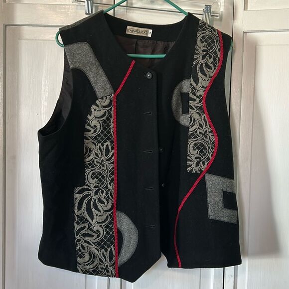Vintage Jackets & Blazers - Vintage Boho Wool and Cashmere Vest - Size 1X